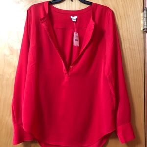 JCrew red shirttail blouse